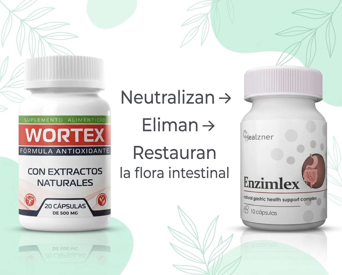 Suplementos herbales antiparasitarios Enzimlex y Wortex México