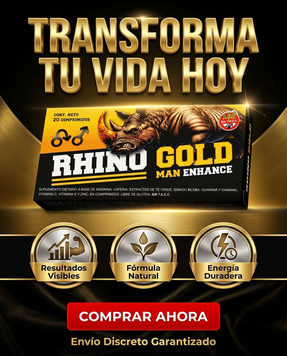Frasco Rhino Gold cápsulas naturales bienestar masculino Argentina