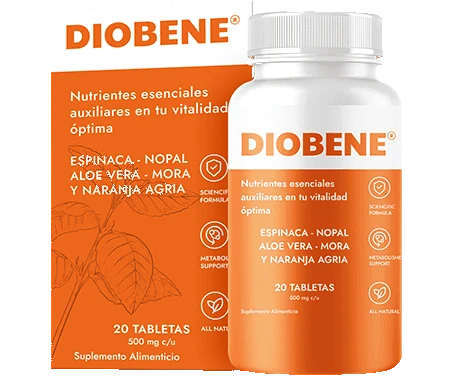 Diobene — envase de tabletas, México