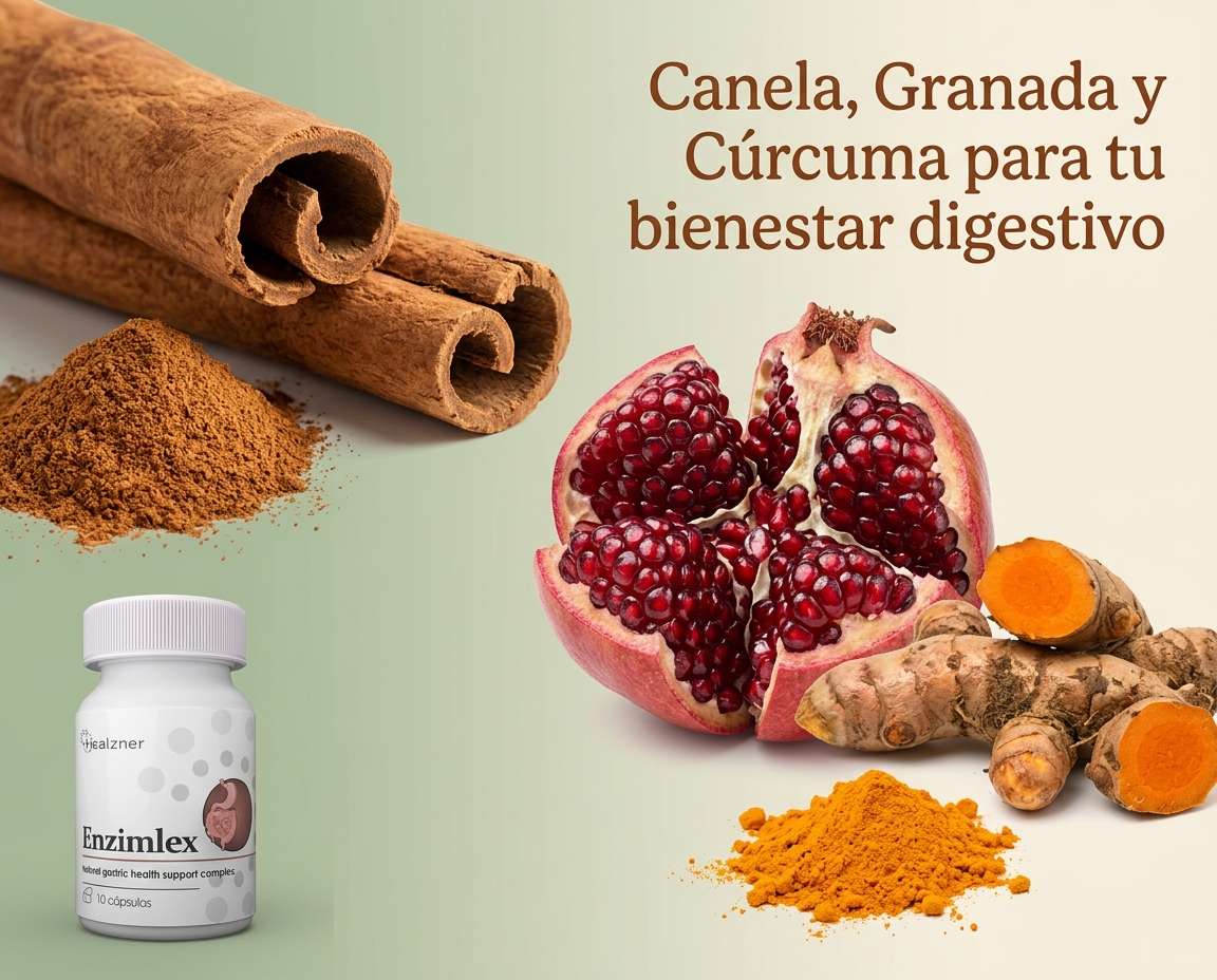 Canela, Granada y Cúrcuma para tu bienestar digestivo — Enzimlex México
