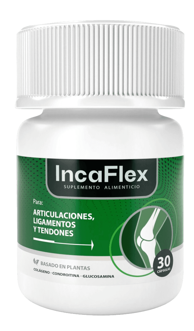 IncaFlex cápsulas articulares, frasco con 60 cápsulas, suplemento natural para articulaciones en México